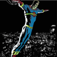 Cover art to Marvel's Miracleman Omnibus from artist Kevin Nowlan, showing Miracleman hovering over New York.